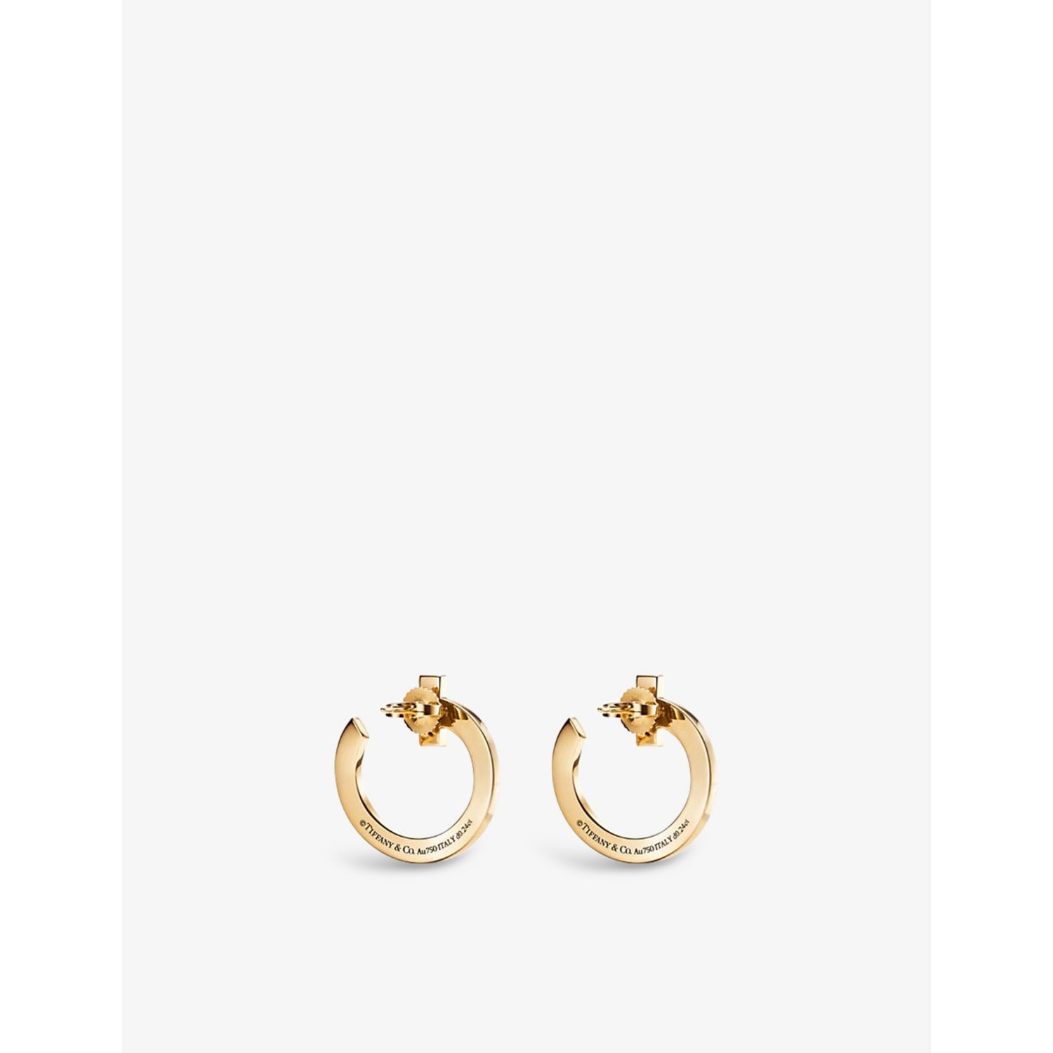 Tiffany T1 18ct gold diamond hoop earrings, imported from the UK