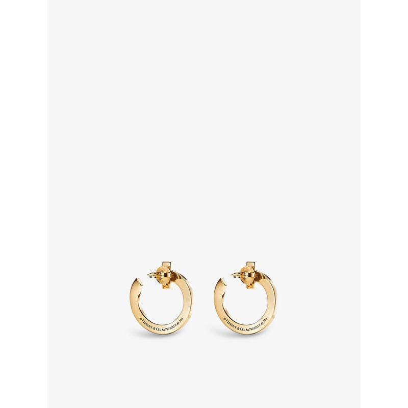 Tiffany T1 18ct gold diamond hoop earrings, imported from the UK