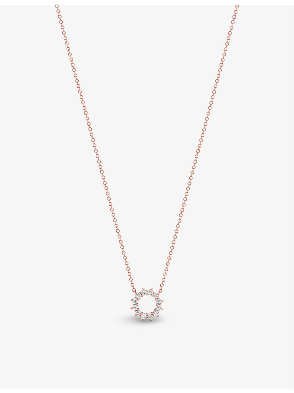 Tiffany & Co open circle diamond pendant 18ct rose gold, UK version