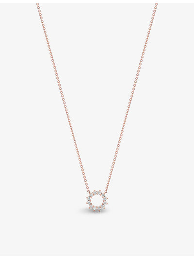 selfridges Tiffany & Co. Open Circle Mini 18ct Rose Gold 0.23ct Round Brilliant-Cut Diamond Pendant Necklace- Buy online at McGrocer