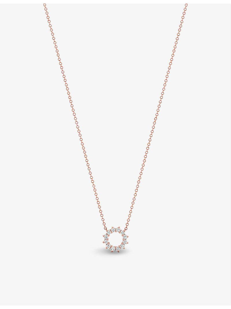 Tiffany & Co open circle diamond pendant 18ct rose gold, UK version