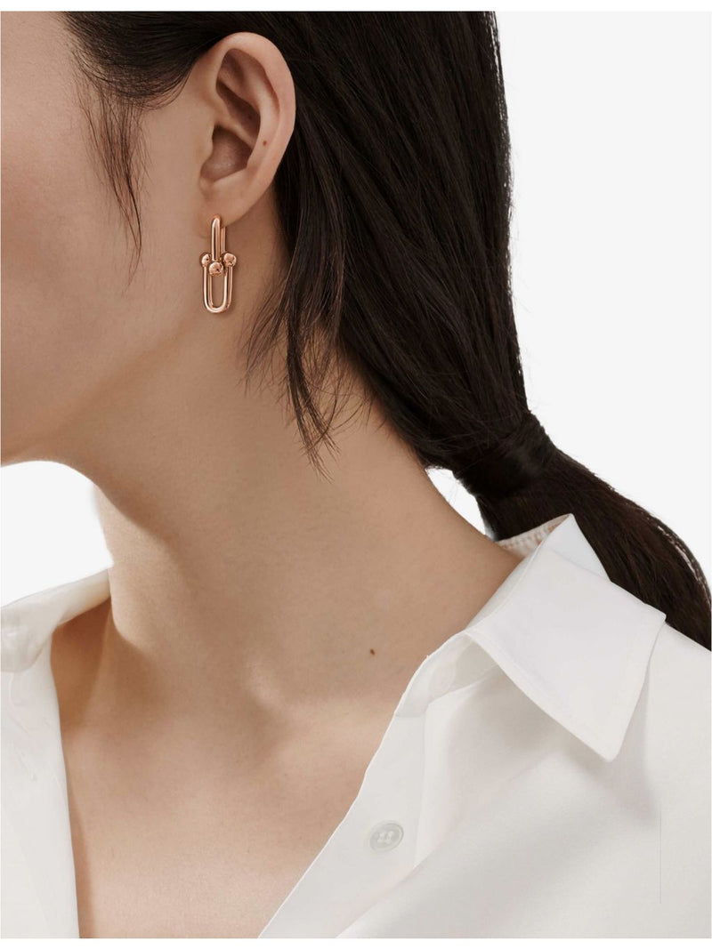 Tiffany HardWear small 18ct rose-gold earrings (British brand)