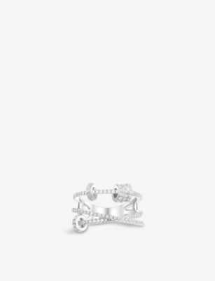 APM Monaco Piercing Sterling Silver and Zirconia Ring