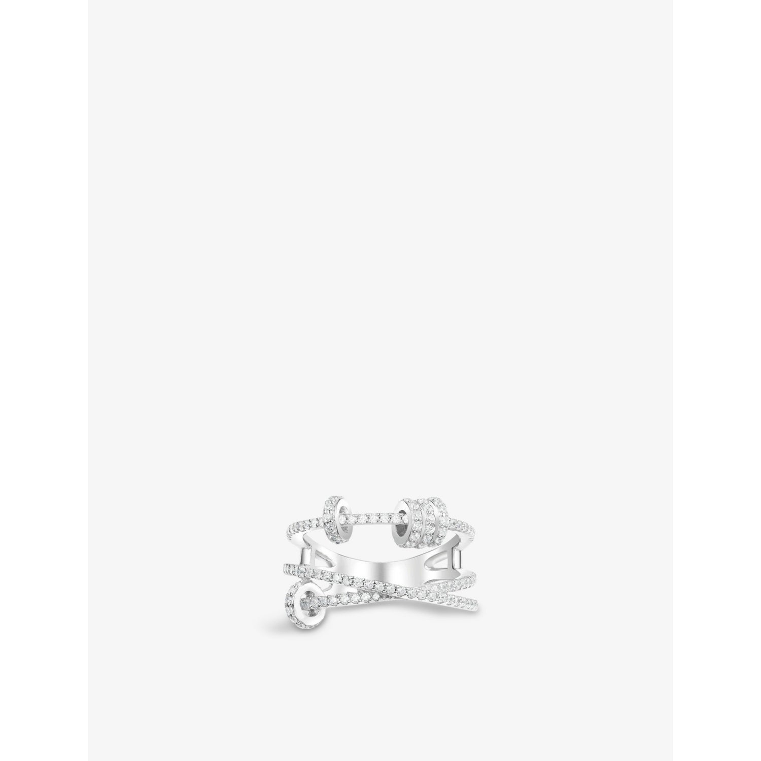 Piercing sterling silver and zirconia ring - 54mm