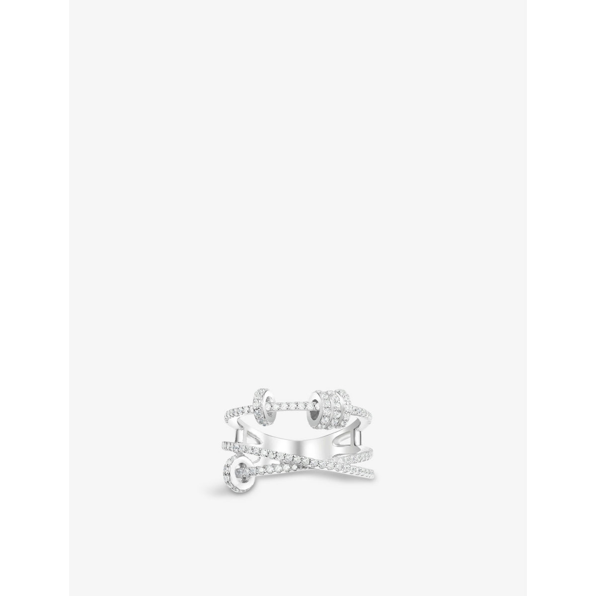 Piercing sterling silver and zirconia ring - 54mm