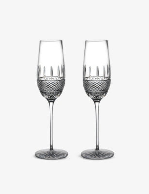 Waterford crystal flutes Irish Lace set of two (British brand)