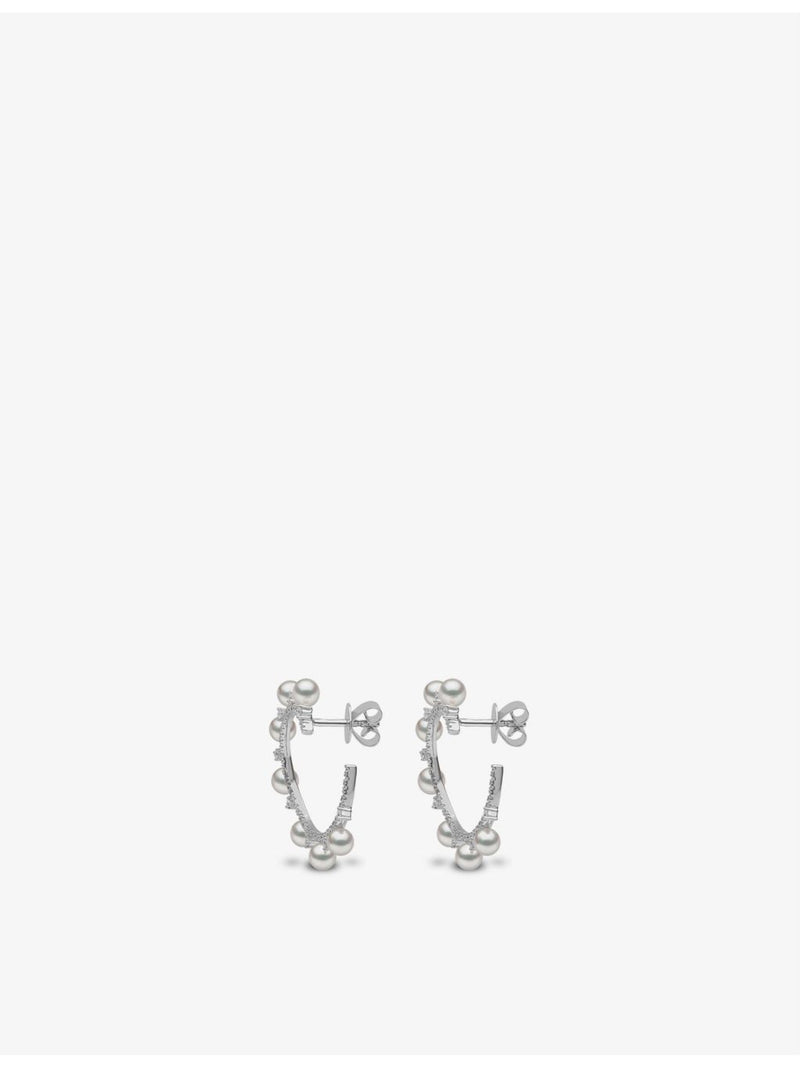 Yoko London Akoya pearl and diamond earrings 3cm drop, UK version