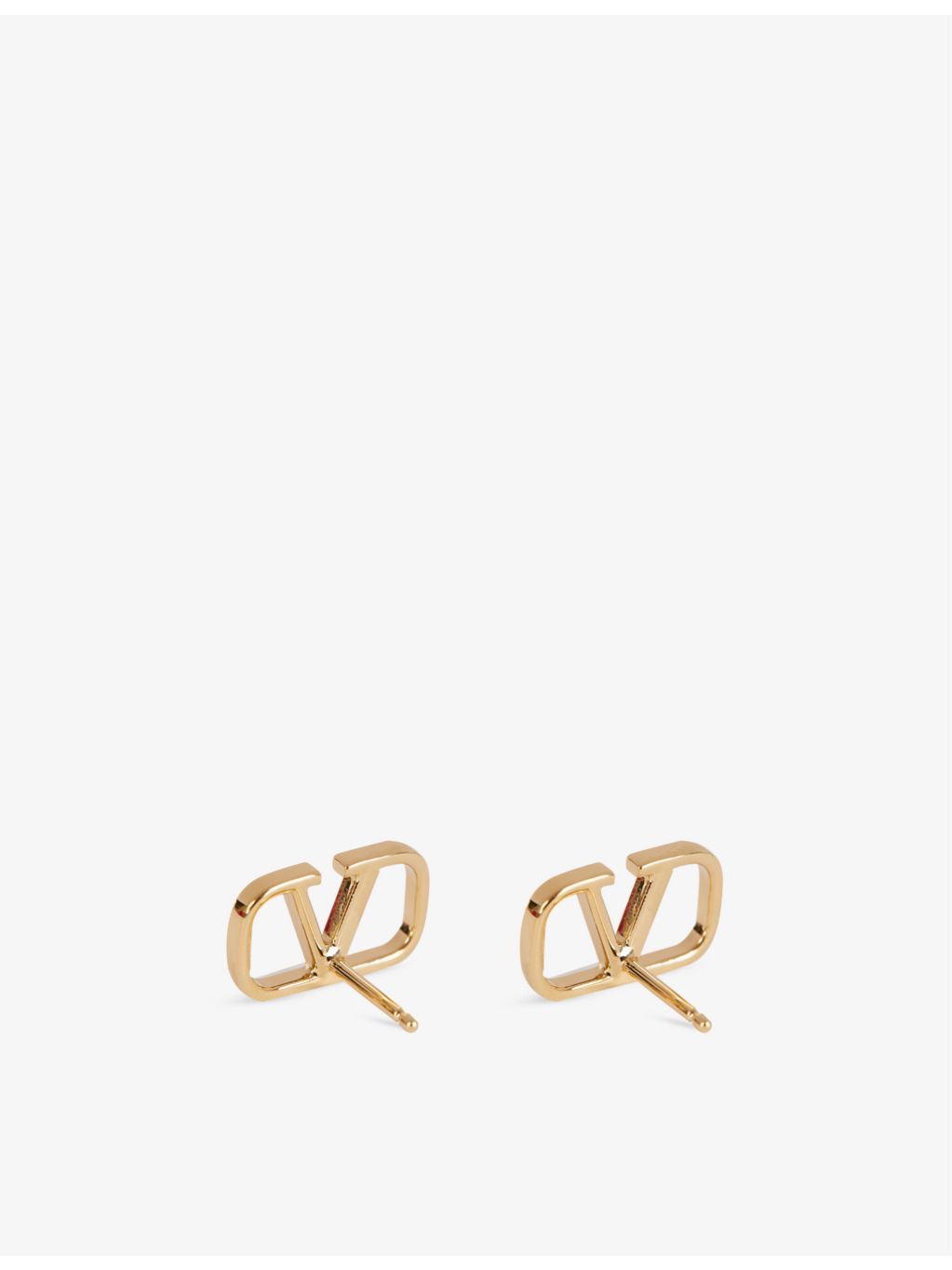 Valentino Garavani VLOGO gold-toned brass earrings, 1cm drop (British brand)
