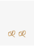 Valentino Garavani VLOGO gold-toned brass earrings, 1cm drop (British brand)