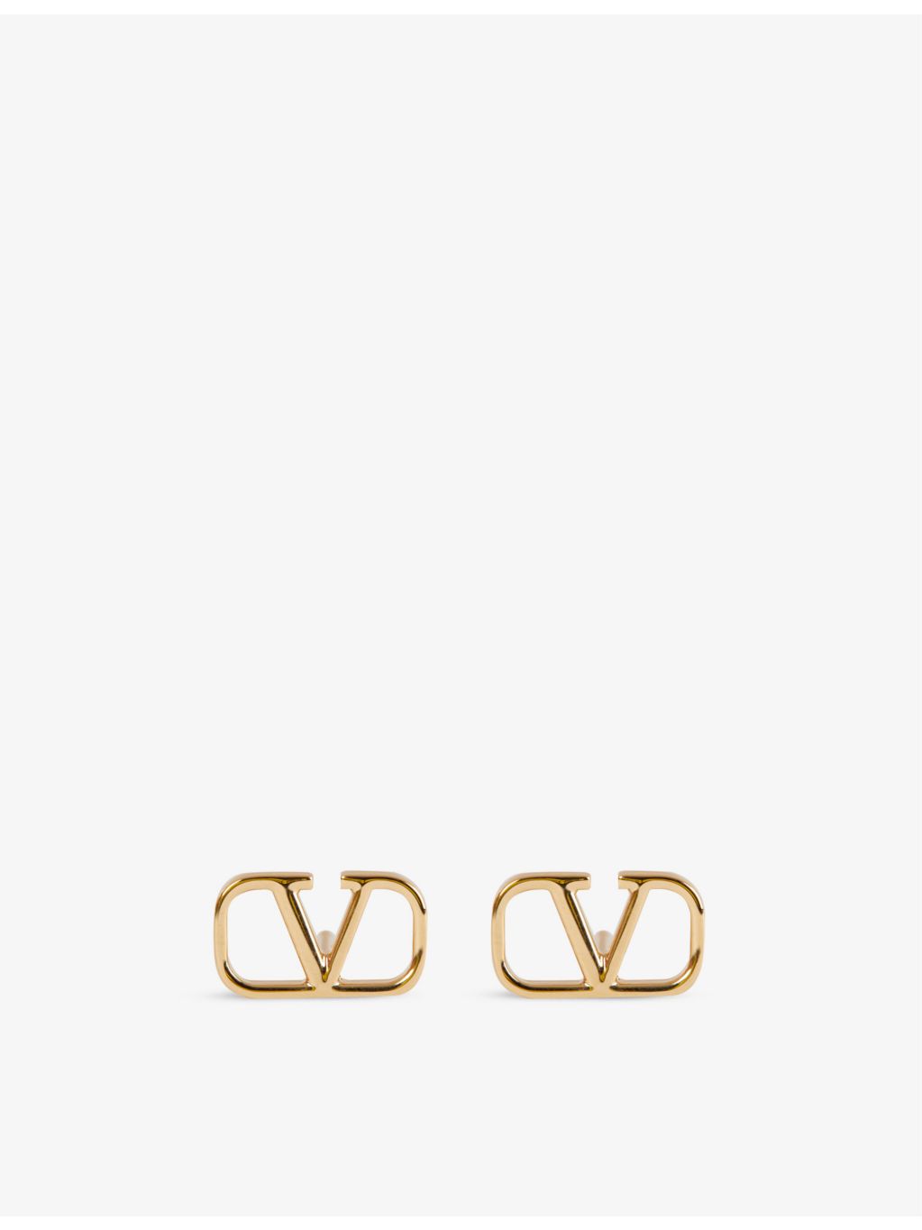 Valentino Garavani VLOGO gold-toned brass earrings, 1cm drop (British brand)
