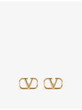 Valentino Garavani VLOGO gold-toned brass earrings, 1cm drop (British brand)