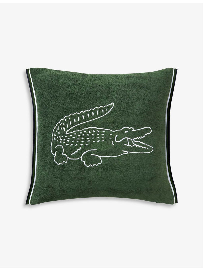 Lacoste logo-embellished jersey cushion cover 45cm, imported from the UK