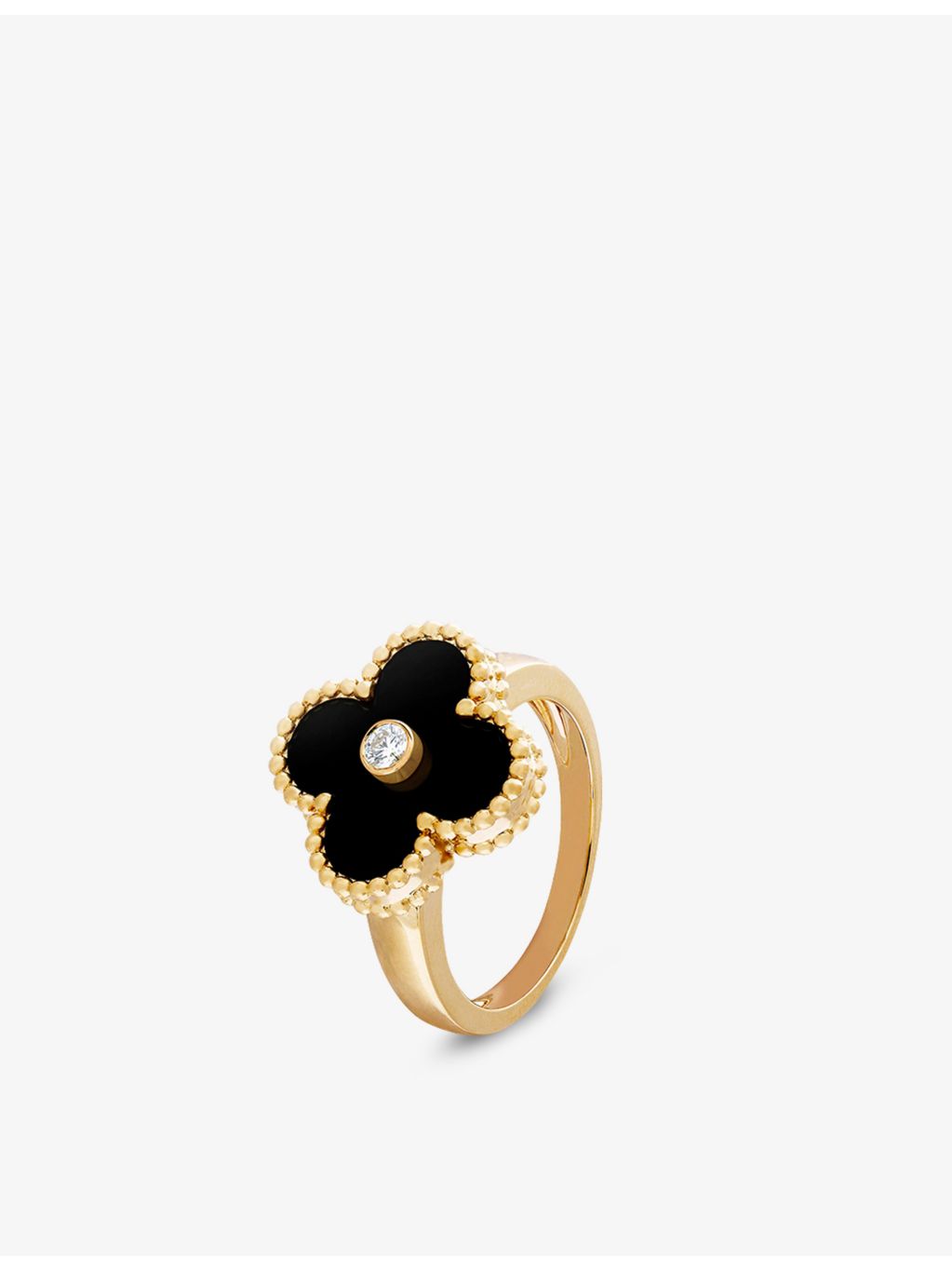 Van Cleef and Arpels Alhambra ring 18ct gold onyx, UK version