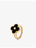 Van Cleef and Arpels Alhambra ring 18ct gold onyx, UK version