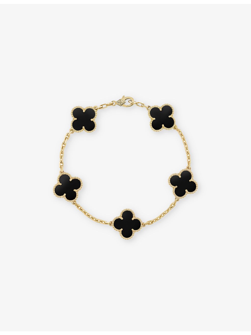 Van Cleef & Arpels Vintage Alhambra yellow-gold onyx bracelet, imported from the UK