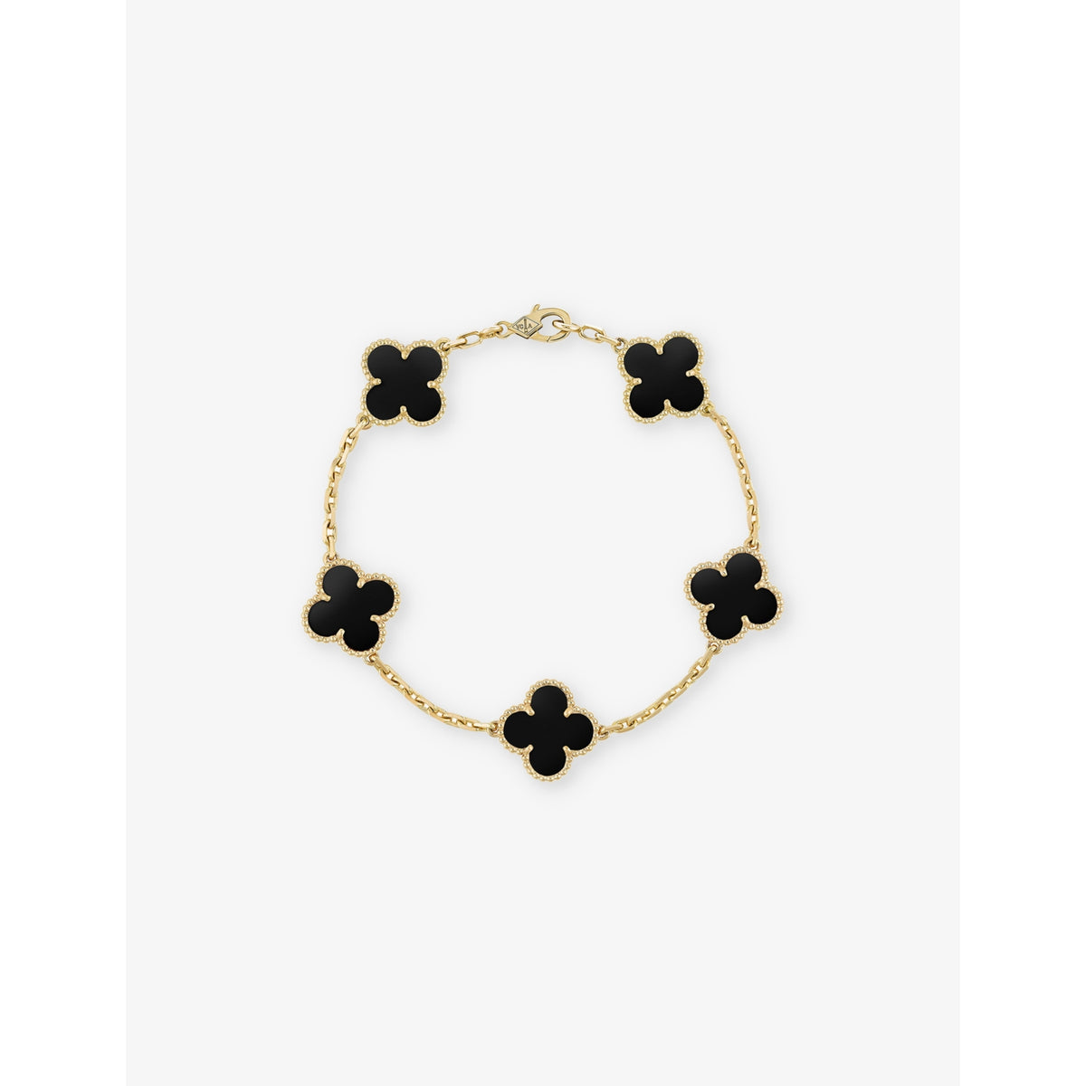 Van Cleef & Arpels Vintage Alhambra yellow-gold onyx bracelet, imported from the UK