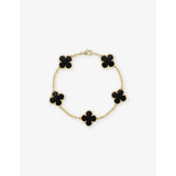 Van Cleef & Arpels Vintage Alhambra yellow-gold onyx bracelet, imported from the UK