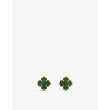 Van Cleef & Arpels Alhambra malachite stud earrings 1.5cm (British brand)
