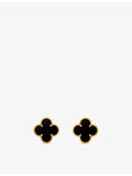 Van Cleef & Arpels Alhambra 18ct gold onyx stud earrings, UK version