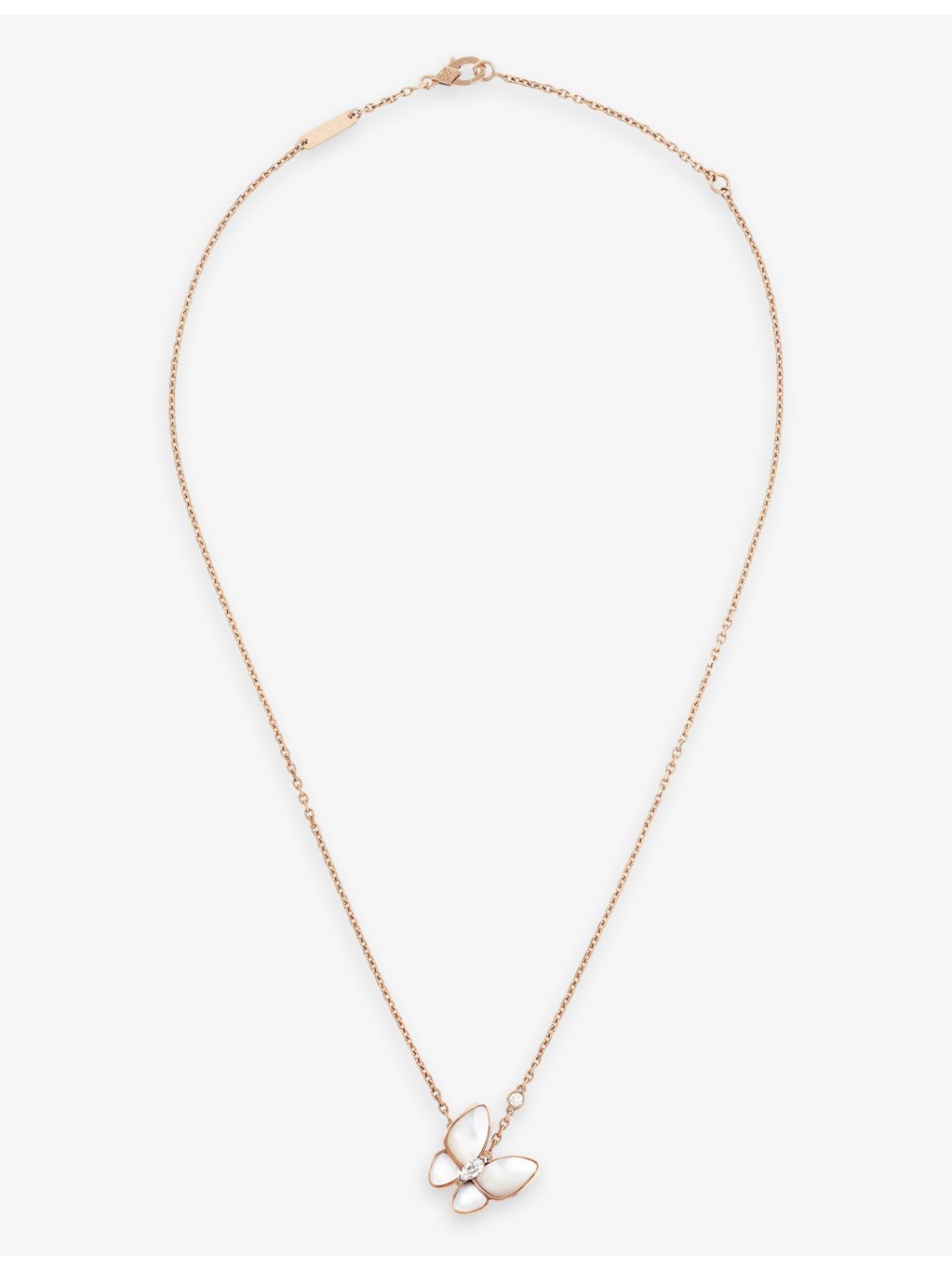 Van Cleef & Arpels Butterfly rose gold mother-of-pearl necklace, UK version