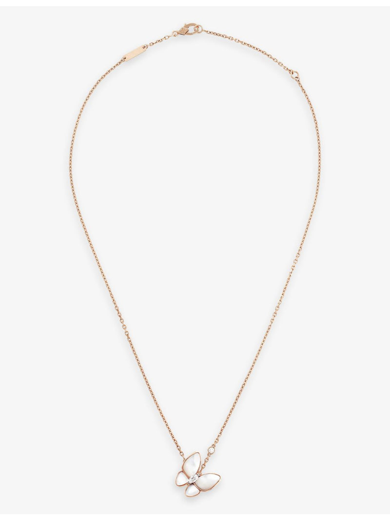 Van Cleef & Arpels Butterfly rose gold mother-of-pearl necklace, UK version
