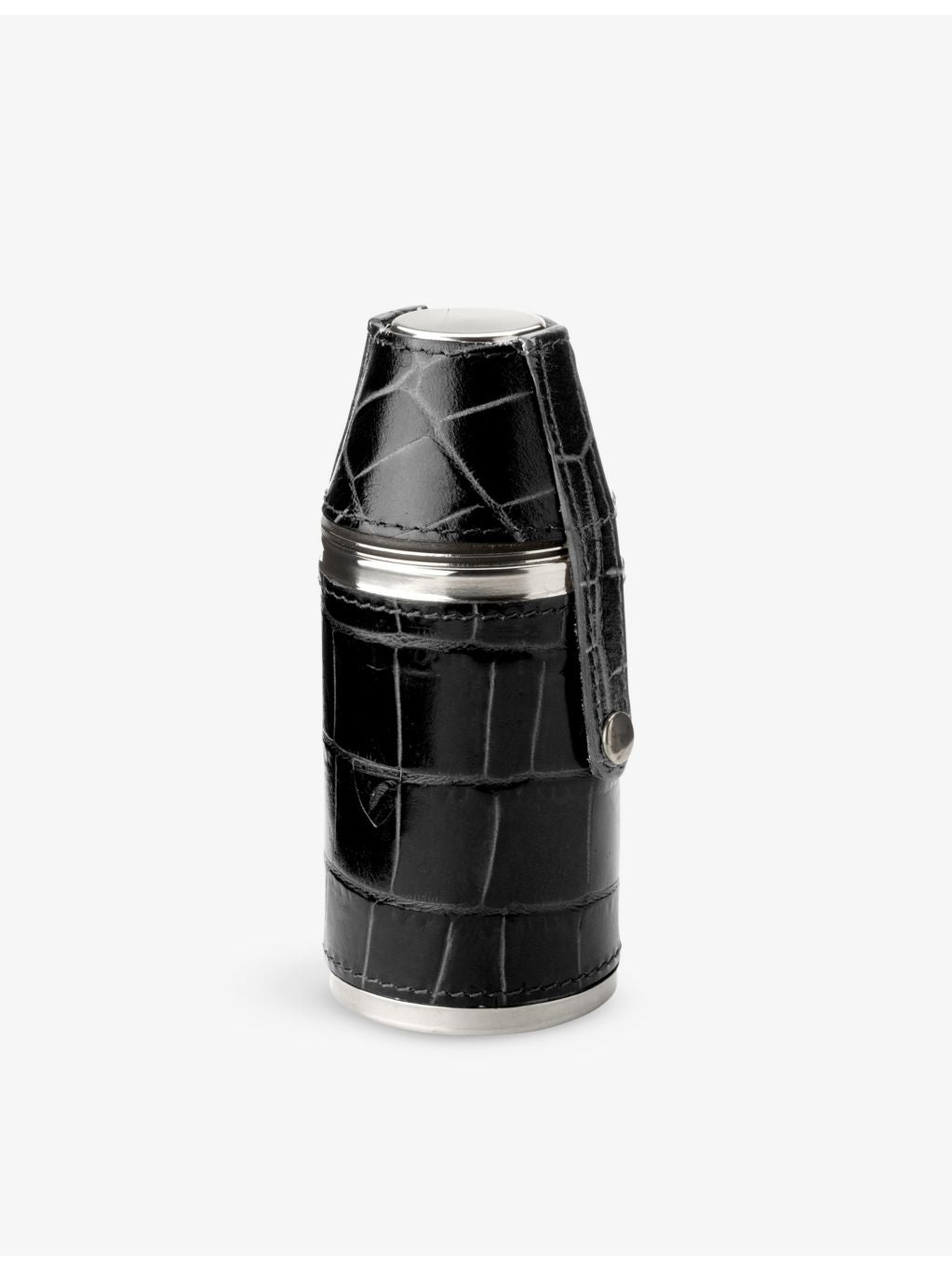 Aspinal of London steel and leather flask set, UK version