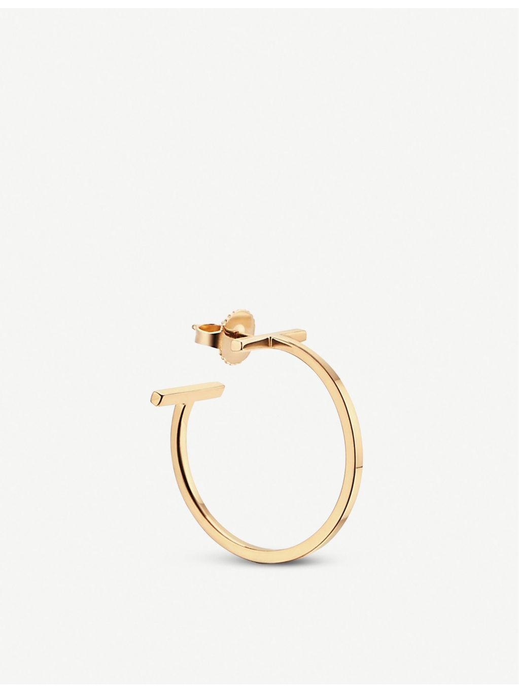 Tiffany T Wire medium 18ct yellow-gold hoop earrings, imported from the UK