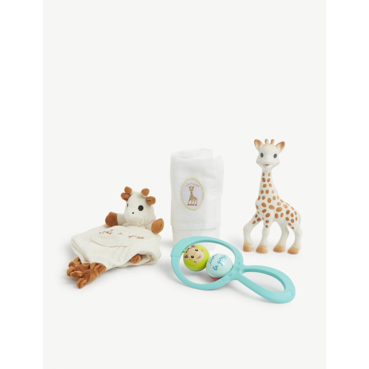 Sophie the Giraffe baby gift set with teether and muslin, UK version