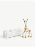 Sophie La Giraffe cotton swaddle set with teether - British product