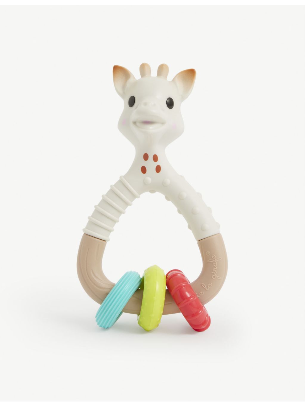 So Pure Natur'rings rubber rattle, Sophie Giraffe design (British brand)