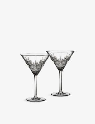 Waterford Lismore Diamond crystal martini glasses set of two, UK version