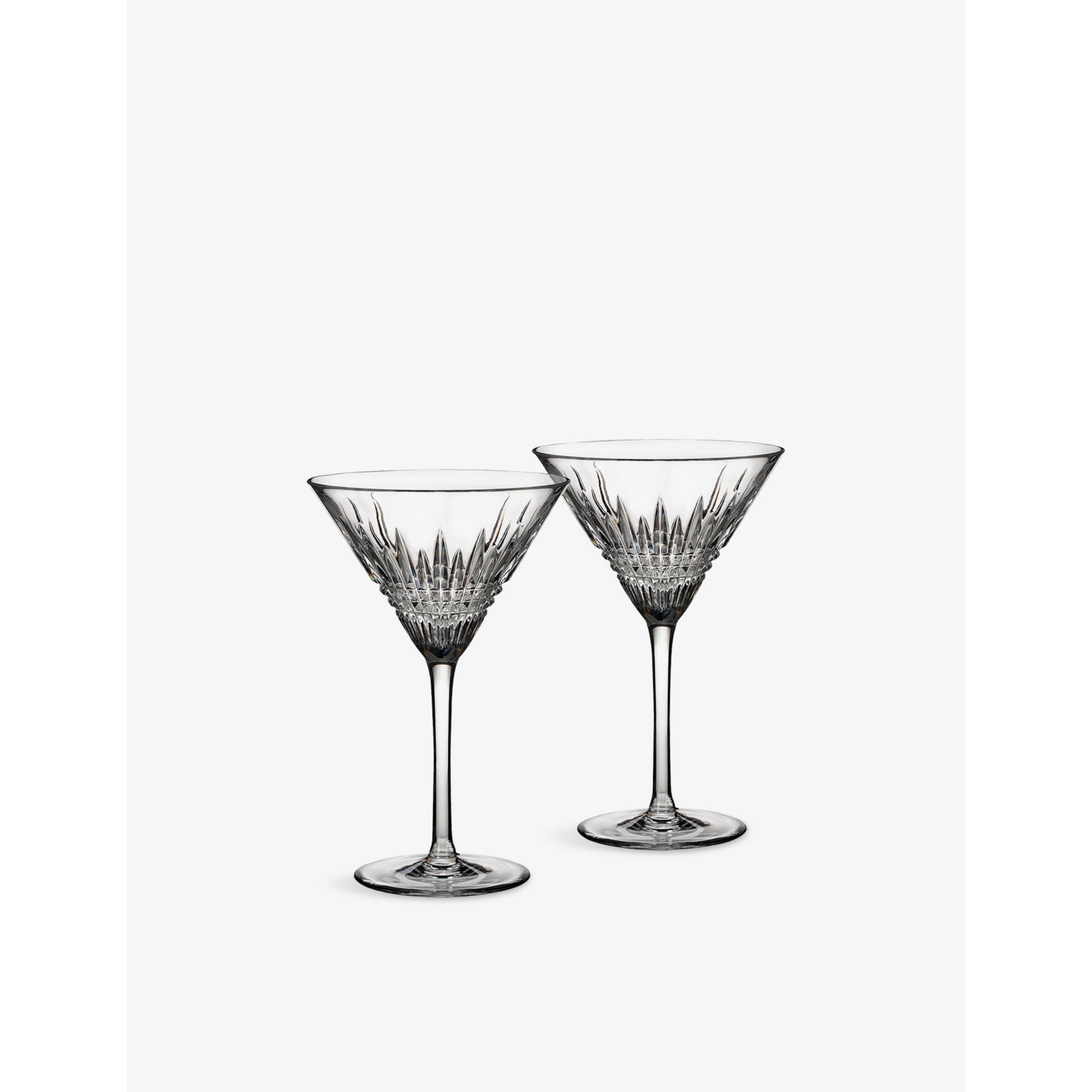 Waterford Lismore Diamond crystal martini glasses set of two, UK version