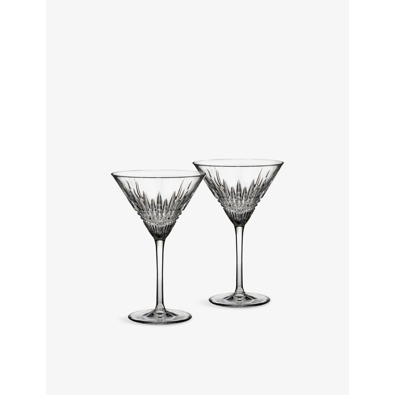 Waterford Lismore Diamond crystal martini glasses set of two, UK version