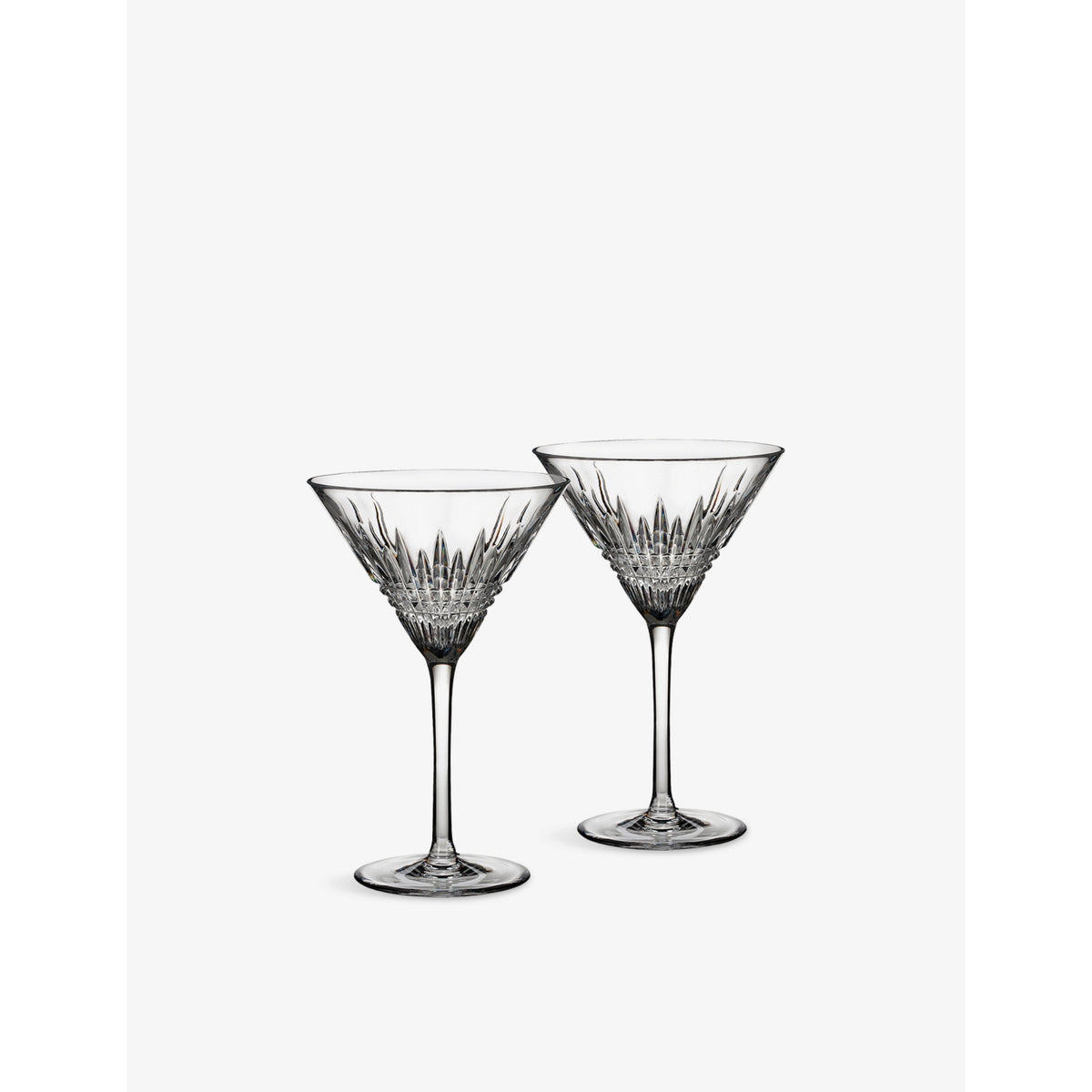 Waterford Lismore Diamond crystal martini glasses set of two, UK version