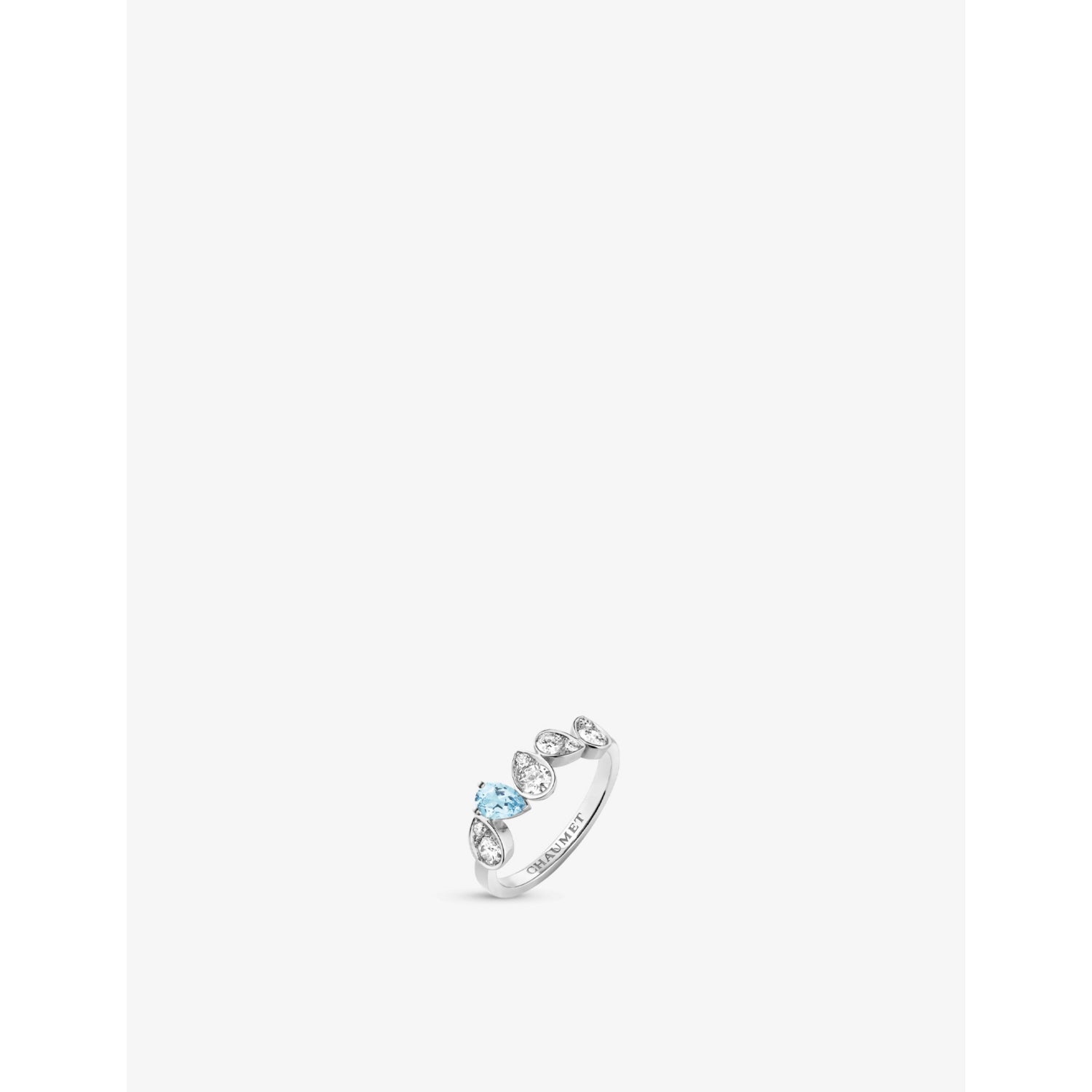 Joséphine Ronde d'Aigrettes white-gold, diamond and aquamarine ring - 53mm