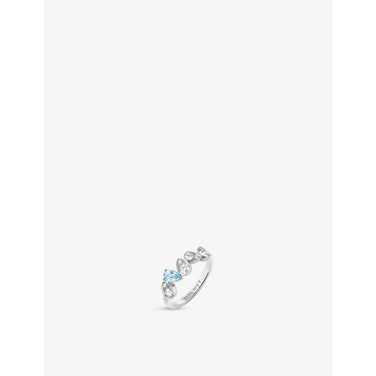 Joséphine Ronde d'Aigrettes white-gold, diamond and aquamarine ring - 53mm