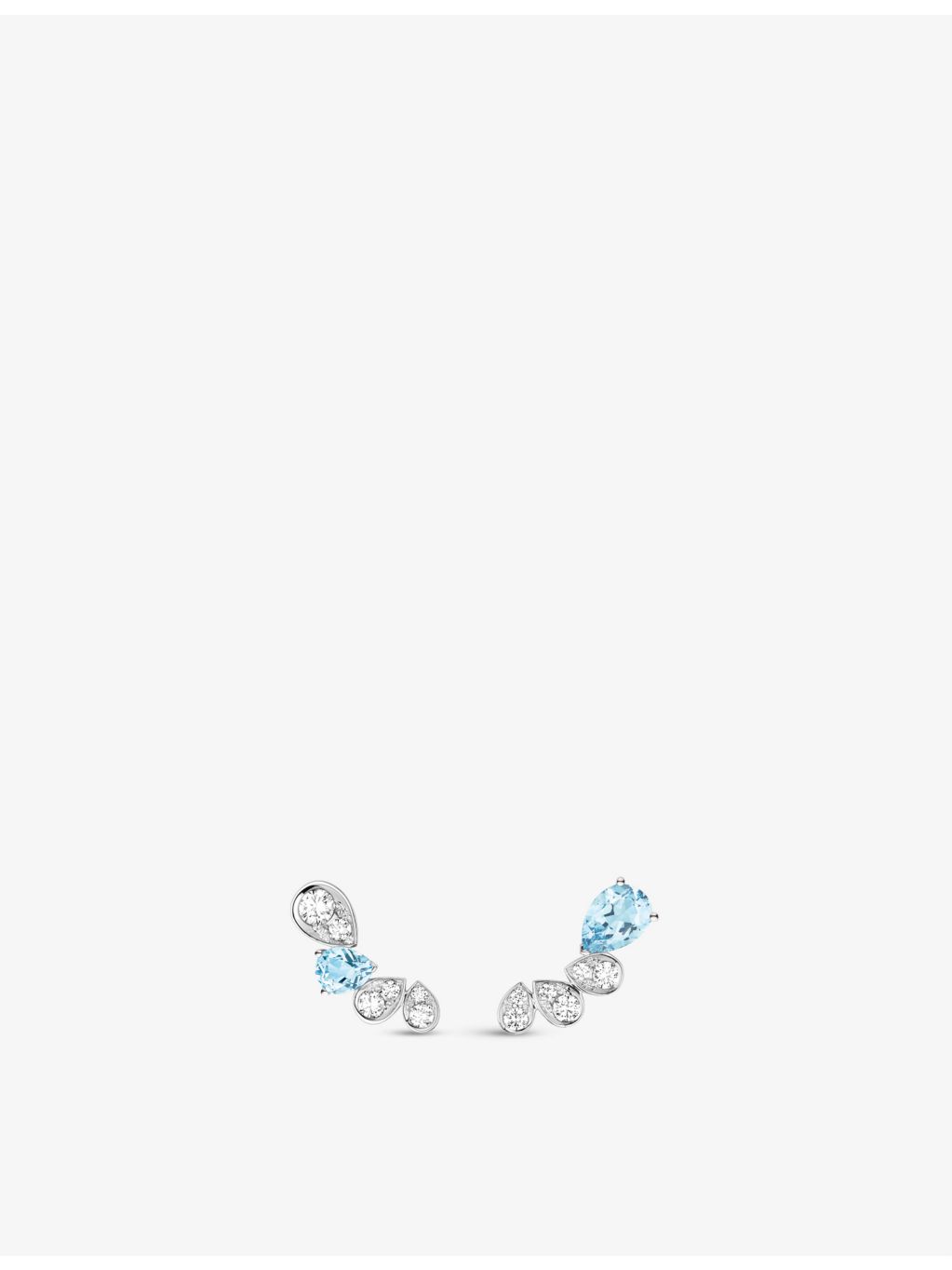 Chaumet 18ct white-gold diamond and aquamarine earrings, UK version