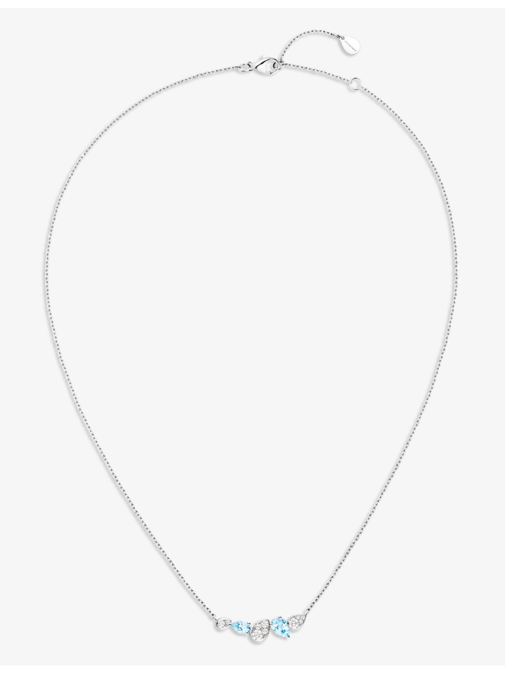 Chaumet aquamarine diamond necklace 18ct white gold 45cm, imported from the UK