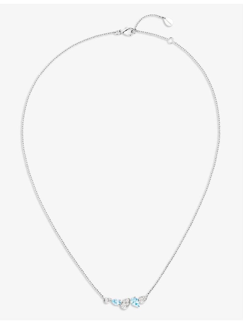 Chaumet aquamarine diamond necklace 18ct white gold 45cm, imported from the UK
