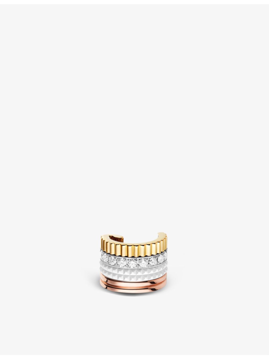 Boucheron Quatre Classique tri-tone gold diamond clip earring (British brand)