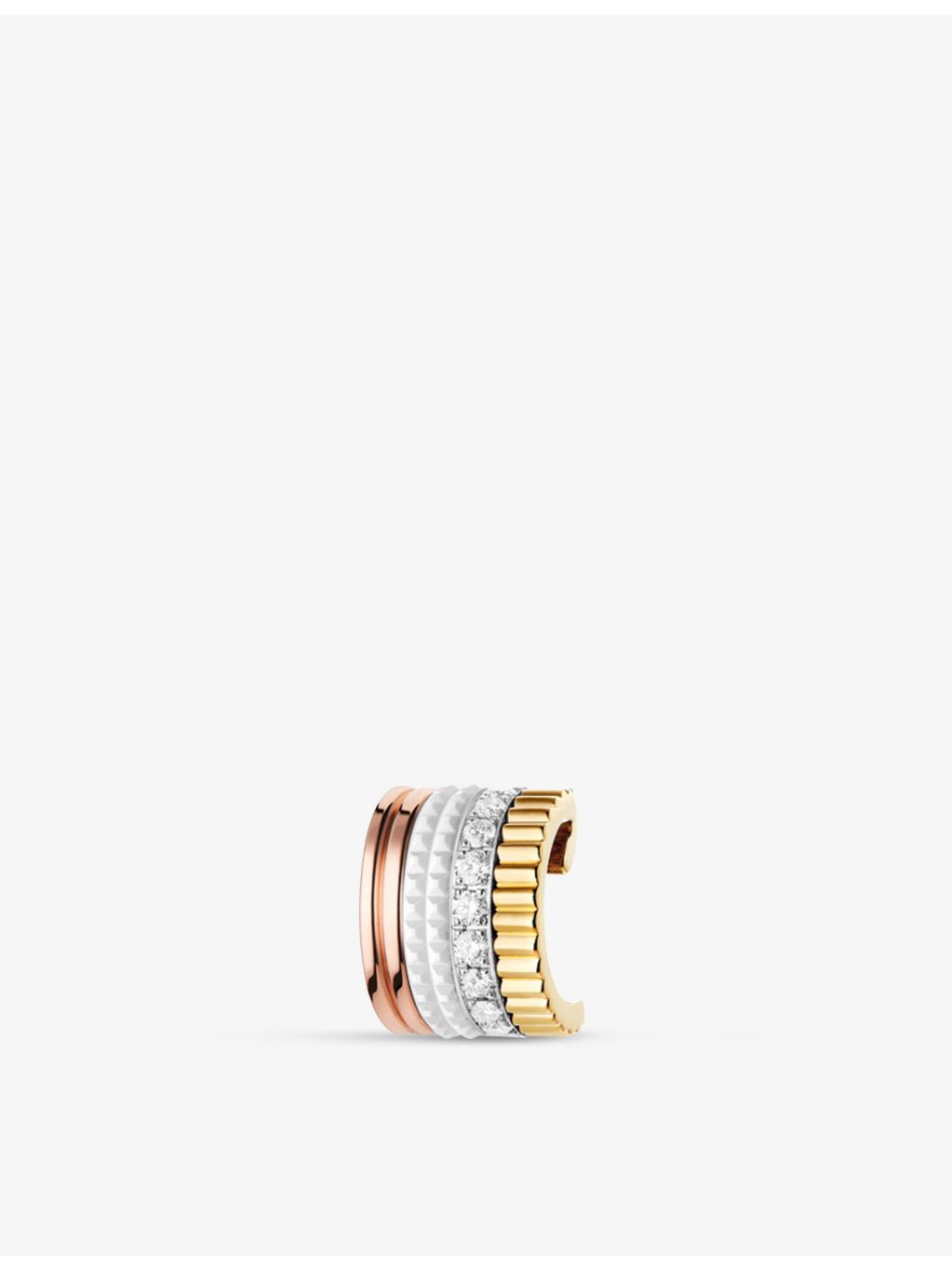 Boucheron Quatre Classique tri-tone gold diamond clip earring (British brand)