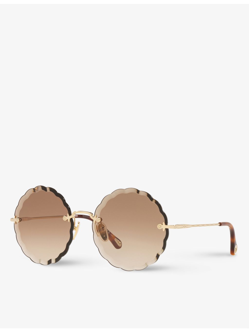 Chloé CH0047S metal scalloped round sunglasses, UK version