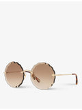 Chloé CH0047S metal scalloped round sunglasses, UK version