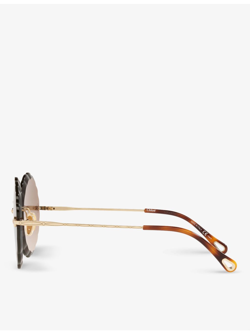 Chloé CH0047S metal scalloped round sunglasses, UK version