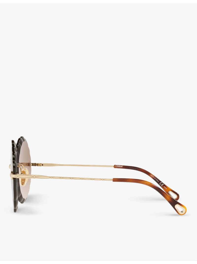 Chloé CH0047S metal scalloped round sunglasses, UK version