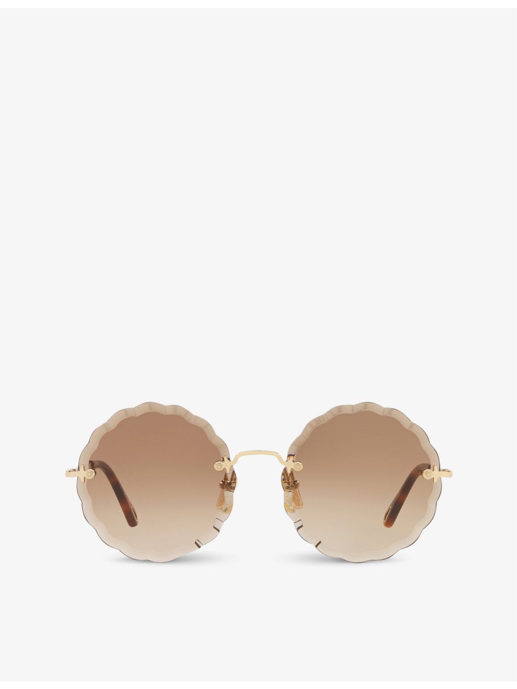Chloé CH0047S metal scalloped round sunglasses, UK version