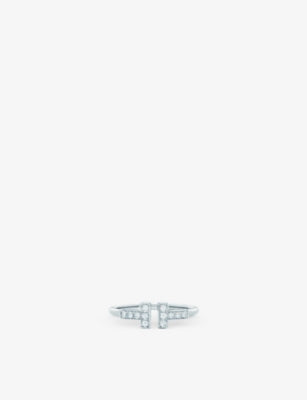 Tiffany T Wire 18ct white gold diamond ring, British product