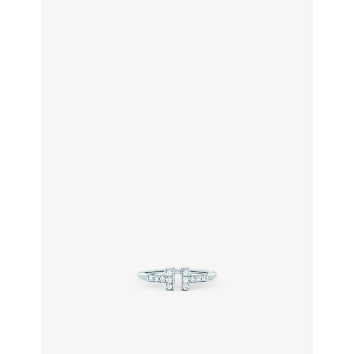 Tiffany T Wire 18ct white-gold and 0.13ct brilliant-cut diamond ring - 5.5