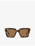 Bottega Veneta BV1005S square-frame acetate sunglasses, imported from the UK