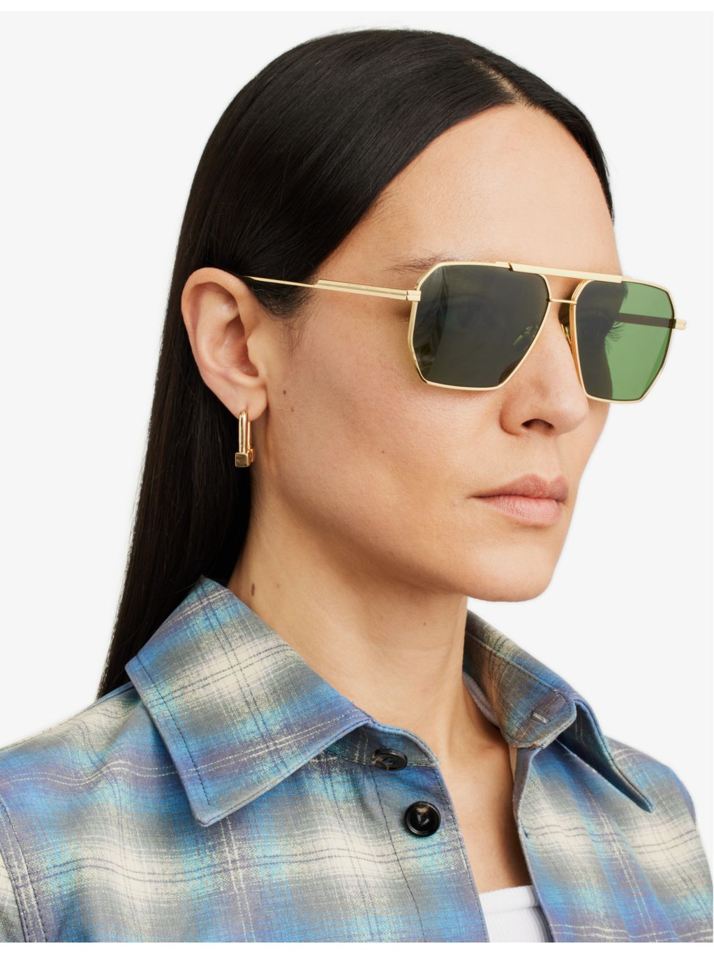 Bottega Veneta aviator frame metal sunglasses 60mm - British product